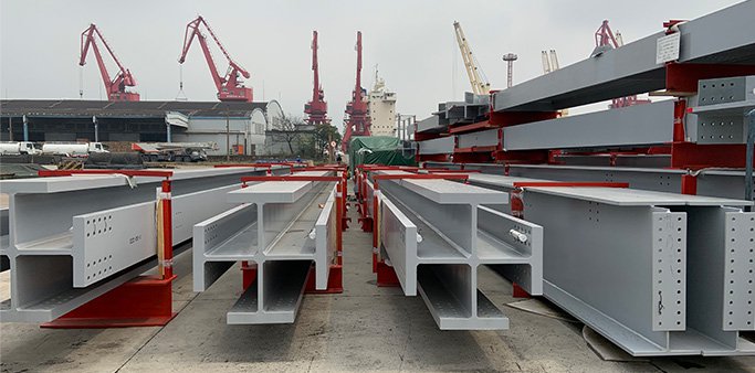 Curved Steel Columns and Beams Fabrication Container Shipment and Bulk Shipment