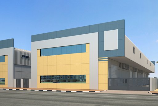 Dubai G+M Sheds with Mezzanine and Curve Eave in UAE