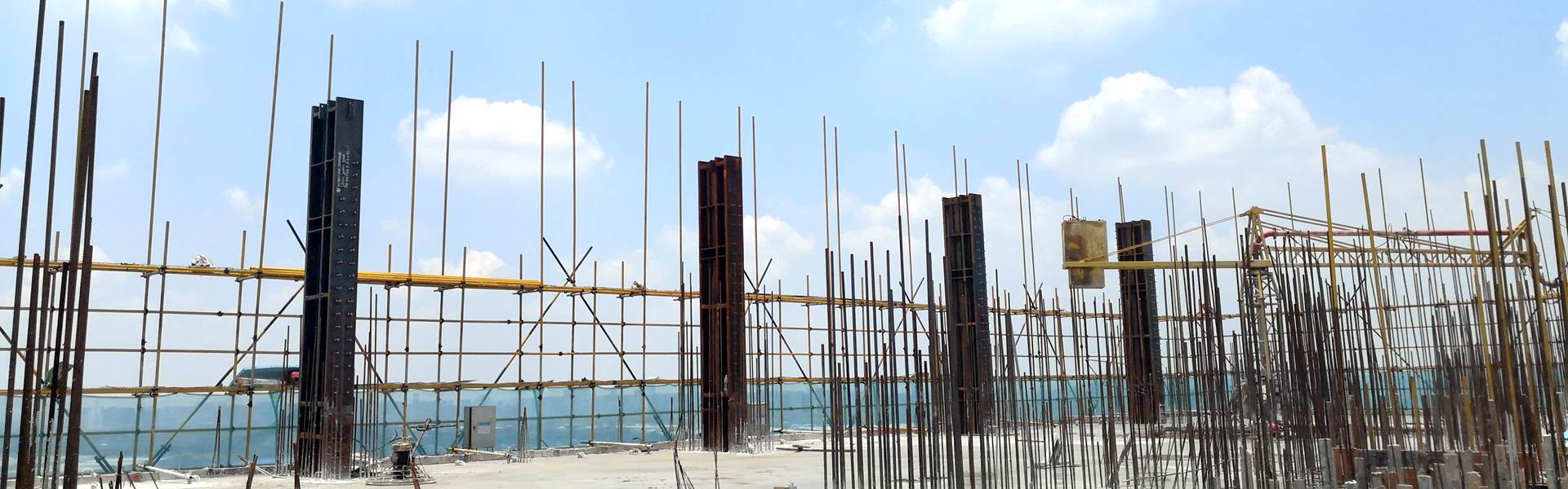 Steel Composite Columns and Beams for 180m (37+2 F) Commercial Complex