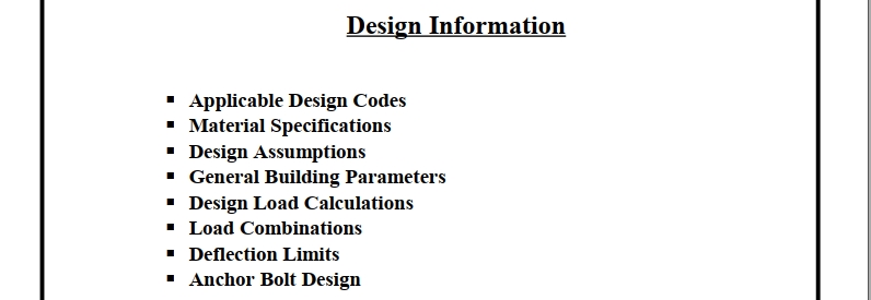 Typical Design codes, material specifications and other design information for Pre-Engineered Building in India and Nepal